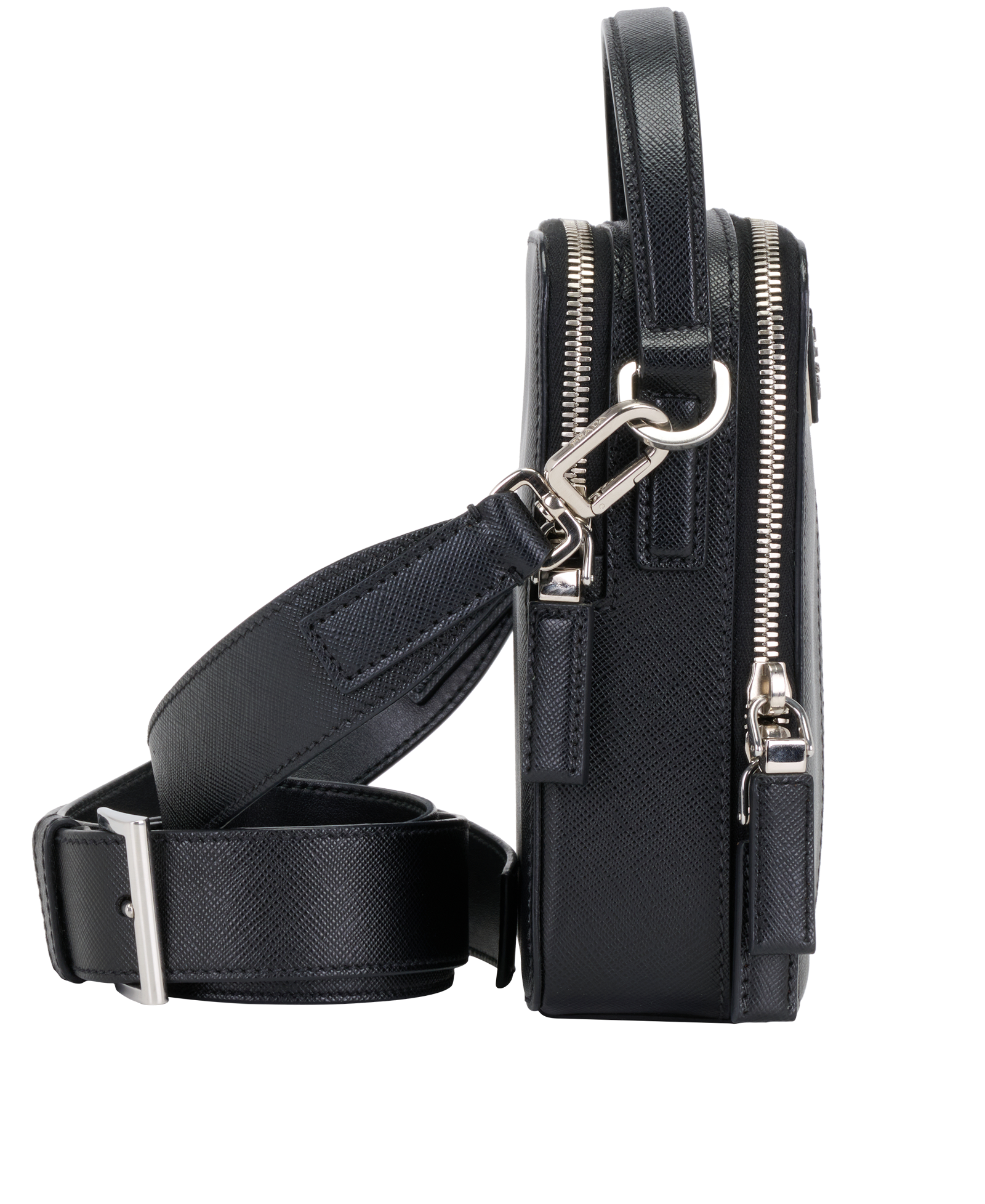 Small Brique, &pound;850, Handbags, Black, Crocodile/Leather, Side view